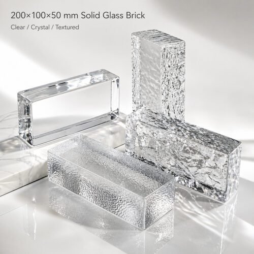 Hot Melt Solid Glass Block 200 x 100 x 50mm