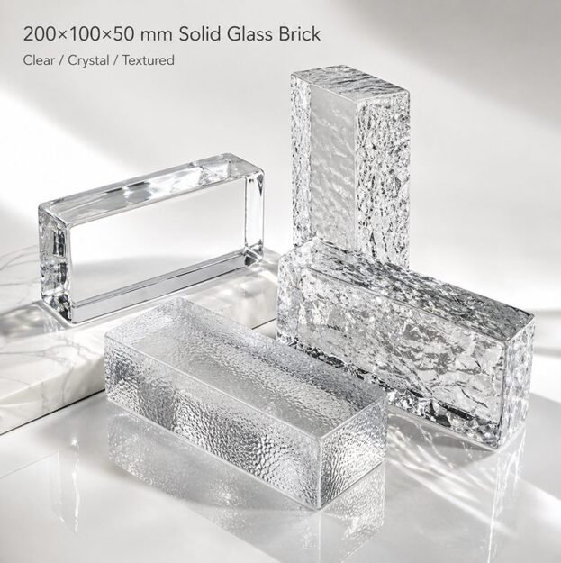 Hot Melt Solid Glass Block 200 x 100 x 50mm