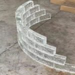 Ice Patterned Color Curved Glass Brick