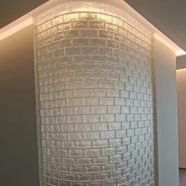 Ice Patterned Color Curved Glass Brick