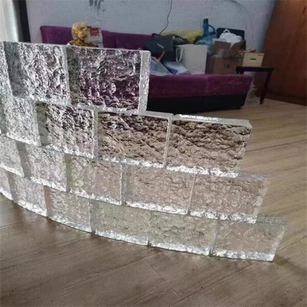 Ice Patterned Color Curved Glass Brick