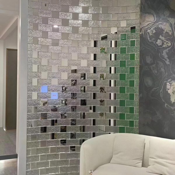 Ice Patterned Color Curved Glass Brick
