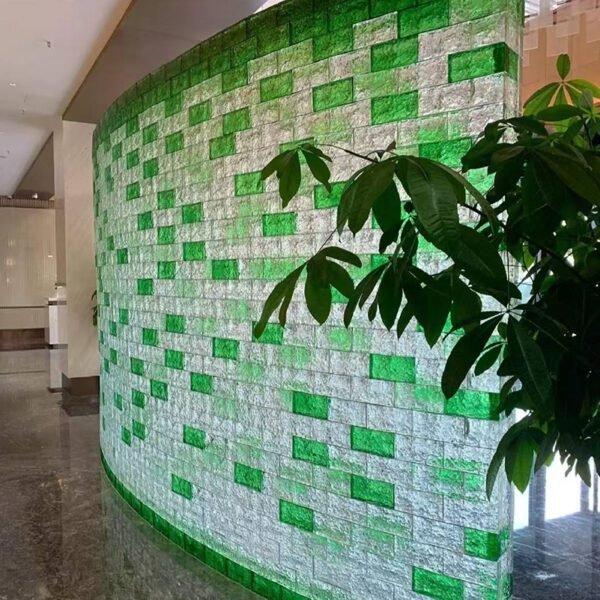 Ice Patterned Color Curved Glass Brick