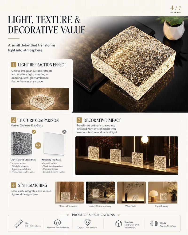 Square Shape Glass Wall Brick 10