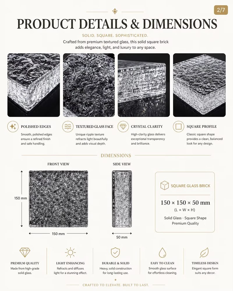 Square Shape Glass Wall Brick