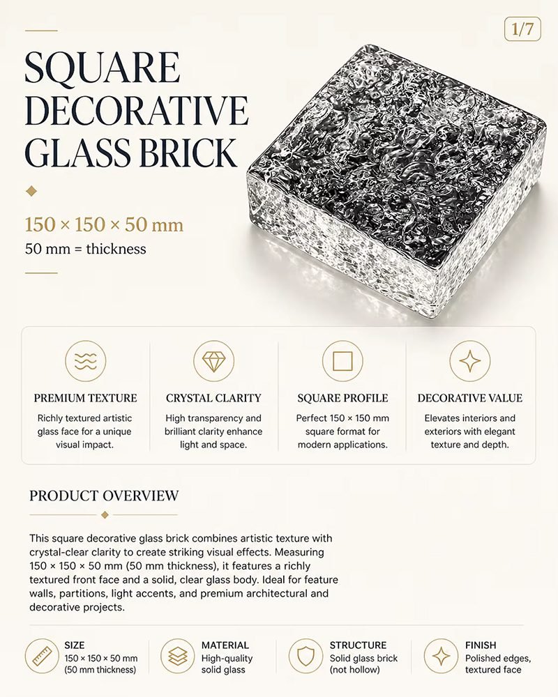 Square Shape Glass Wall Brick
