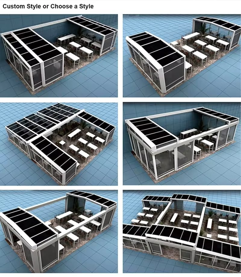 Customized Telescopic Sunroom Glass Roof