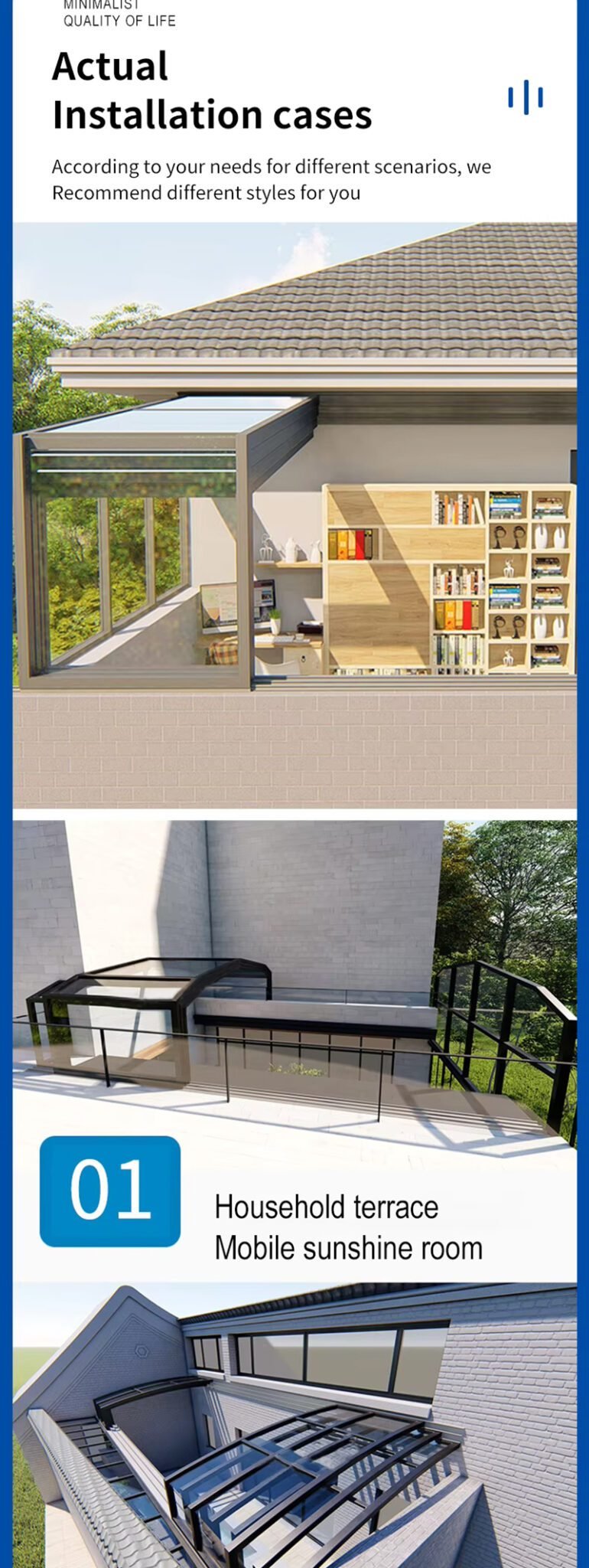 Automatic Retractable Roof For Patio Sunroom