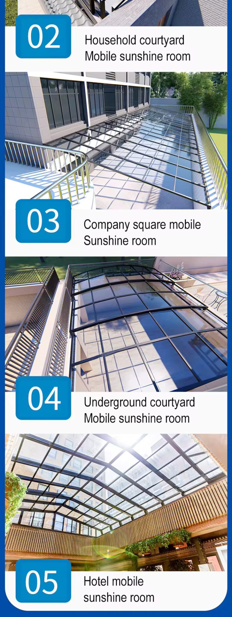 Automatic Retractable Roof For Patio Sunroom
