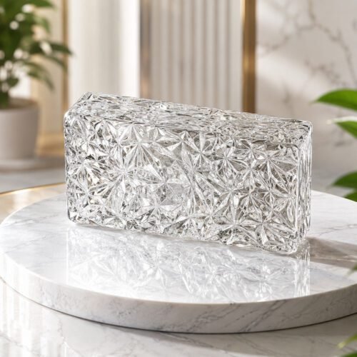 Ultra Clear Diamond Pattern Solid Glass Brick