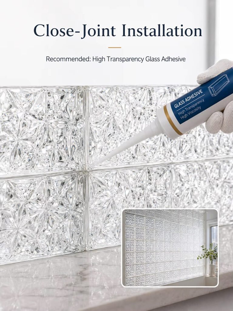 Ultra Clear Diamond Pattern Solid Glass Brick