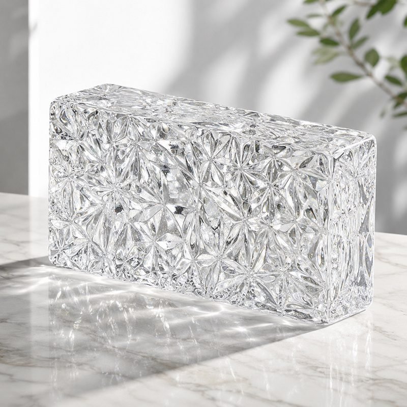 Ultra Clear Diamond Pattern Solid Glass Brick (5) Ultra Clear Diamond Pattern Solid Glass Brick